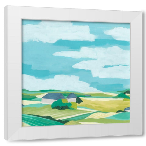 Village Valley I White Modern Wood Framed Art Print by Vess, June Erica