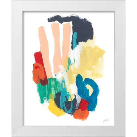 Clamor I White Modern Wood Framed Art Print by Vess, June Erica