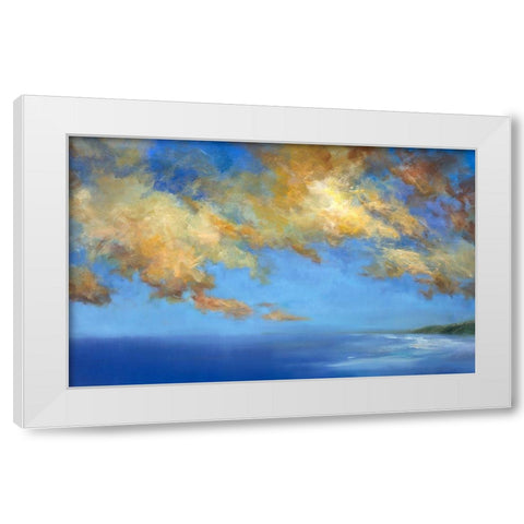Golden Cloudscape White Modern Wood Framed Art Print by Finch, Sheila