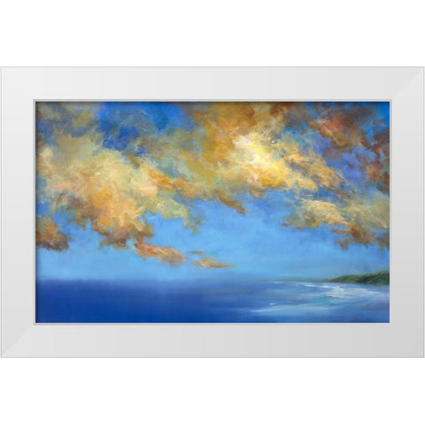 Golden Cloudscape White Modern Wood Framed Art Print by Finch, Sheila