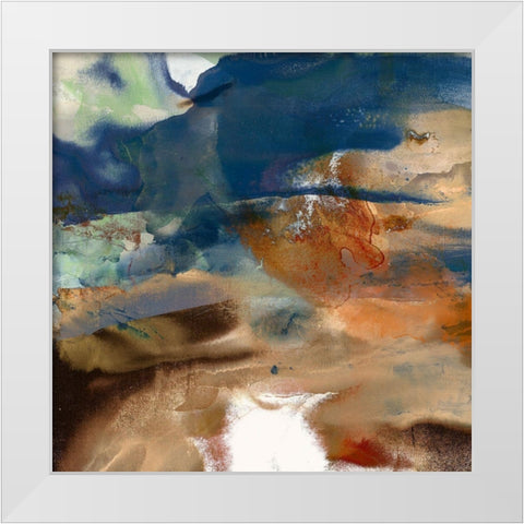 Orange Tide I White Modern Wood Framed Art Print by Jasper, Sisa