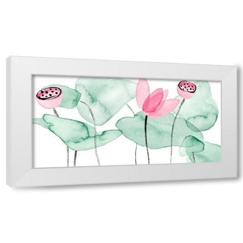 Lotus in Nature II White Modern Wood Framed Art Print by Wang, Melissa