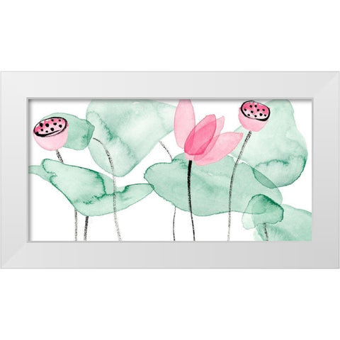 Lotus in Nature II White Modern Wood Framed Art Print by Wang, Melissa