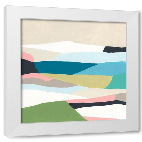 Layerscape I White Modern Wood Framed Art Print by Vess, June Erica