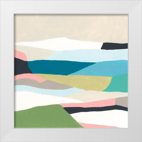 Layerscape I White Modern Wood Framed Art Print by Vess, June Erica