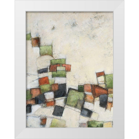 Fiesta in Earth I White Modern Wood Framed Art Print by Crawford, Beverly