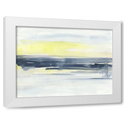 Citron Sea Horizon I White Modern Wood Framed Art Print by Vess, June Erica