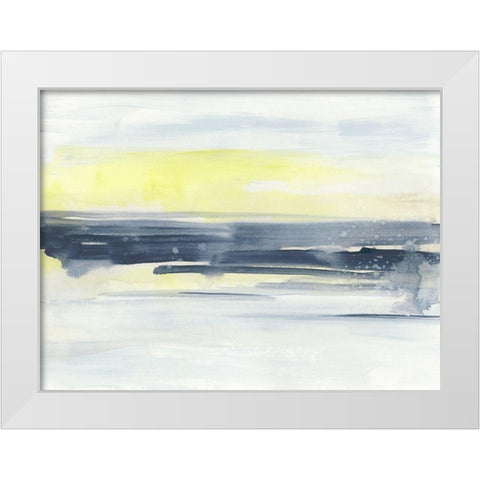 Citron Sea Horizon I White Modern Wood Framed Art Print by Vess, June Erica
