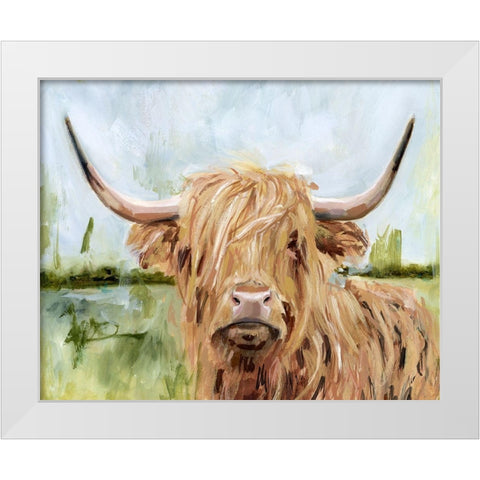 3-UP Highland Grazer I White Modern Wood Framed Art Print by Borges, Victoria