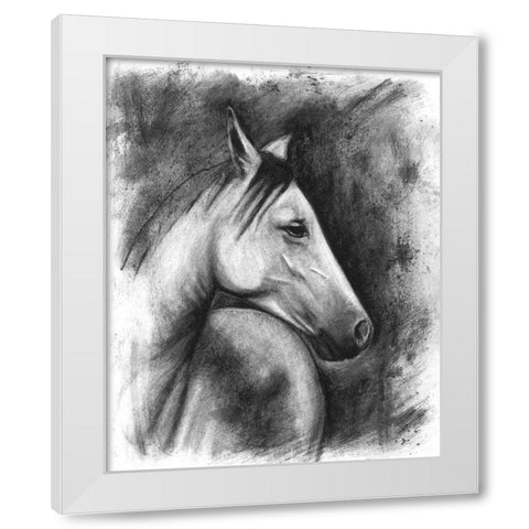 3-UP Charcoal Equestrian Portrait I White Modern Wood Framed Art Print by McCavitt, Naomi