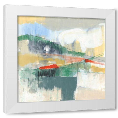 Abstracted Mountainscape I White Modern Wood Framed Art Print by Goldberger, Jennifer