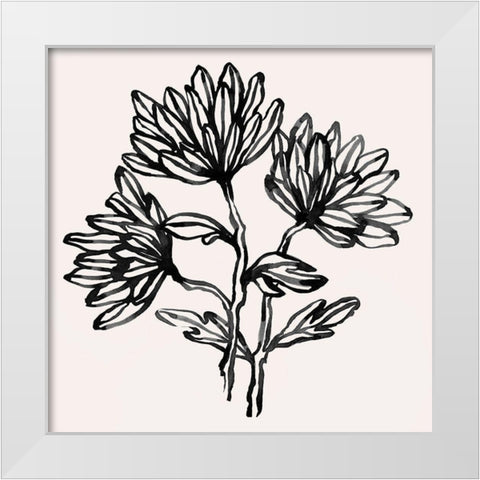 Gestural Blooms II White Modern Wood Framed Art Print by Scarvey, Emma