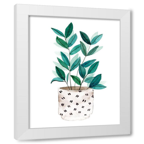 Plant in a Pot I White Modern Wood Framed Art Print by Wang, Melissa