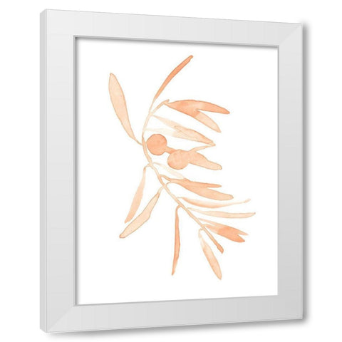 Blush Olive Branch I White Modern Wood Framed Art Print by Scarvey, Emma