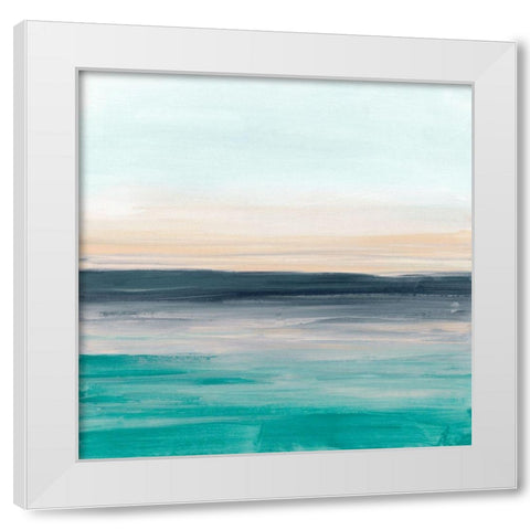Sea Rise I White Modern Wood Framed Art Print by Vess, June Erica