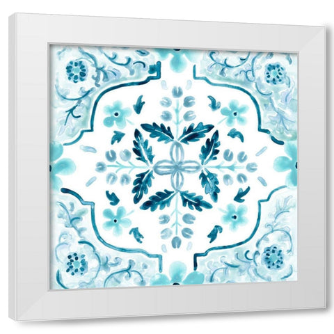 Gamla Stan Tile I White Modern Wood Framed Art Print by Vess, June Erica