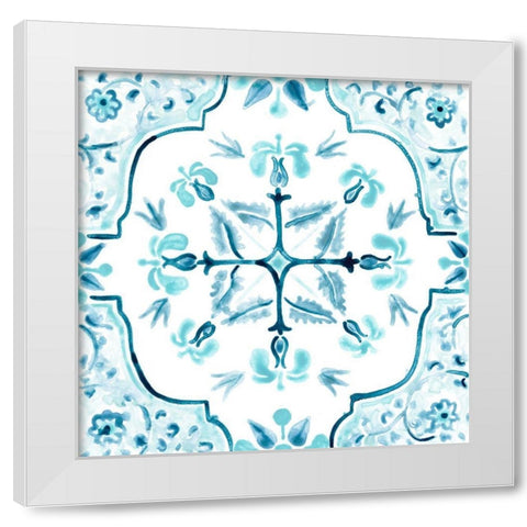 Gamla Stan Tile II White Modern Wood Framed Art Print by Vess, June Erica