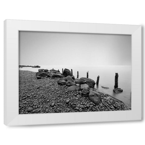Black and White Water I White Modern Wood Framed Art Print by McLoughlin, James