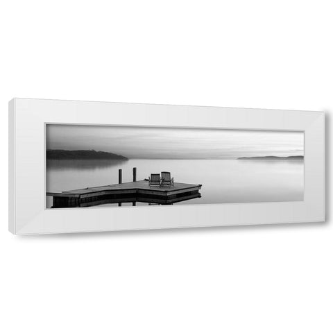 Black and White Water Panel XI White Modern Wood Framed Art Print by McLoughlin, James
