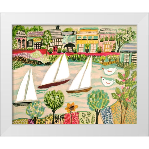 Smooth Sailing I White Modern Wood Framed Art Print by Fields, Karen