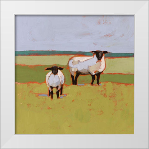 Suffolk Sheep II White Modern Wood Framed Art Print by Borges, Victoria