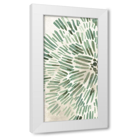 Green Flowerhead I White Modern Wood Framed Art Print by Vess, June Erica