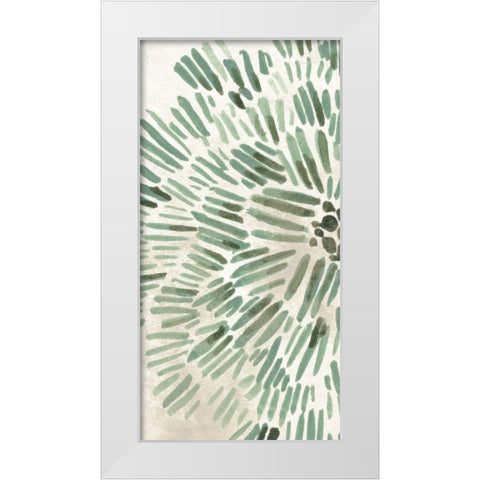 Green Flowerhead I White Modern Wood Framed Art Print by Vess, June Erica