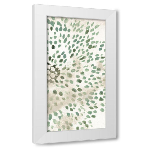 Green Flowerhead II White Modern Wood Framed Art Print by Vess, June Erica
