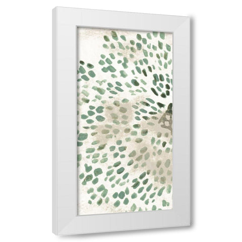 Green Flowerhead III White Modern Wood Framed Art Print by Vess, June Erica