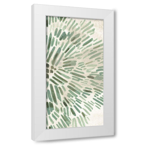Green Flowerhead IV White Modern Wood Framed Art Print by Vess, June Erica