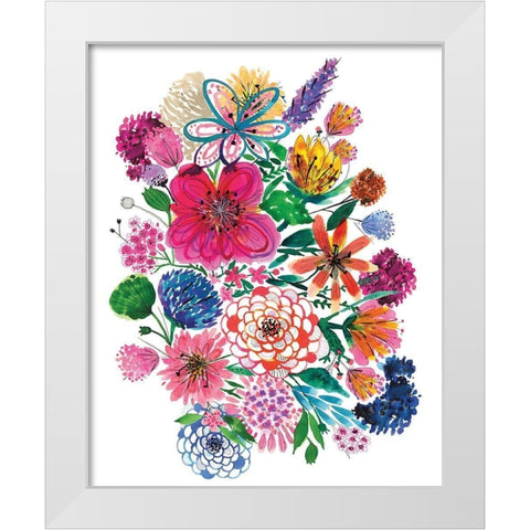 Free Floral I White Modern Wood Framed Art Print by Hernandez, Larisa