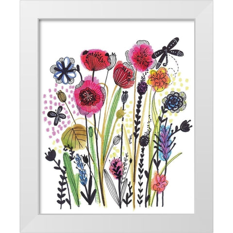 Free Floral II White Modern Wood Framed Art Print by Hernandez, Larisa