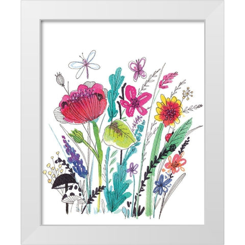 Free Floral III White Modern Wood Framed Art Print by Hernandez, Larisa