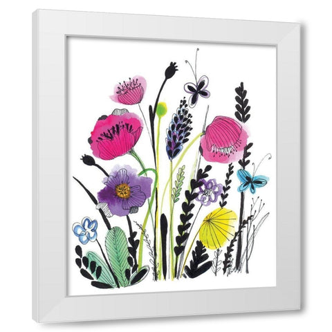 Free Floral IV White Modern Wood Framed Art Print by Hernandez, Larisa