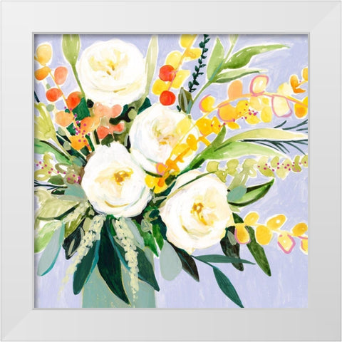 Garden Rose Bouquet II White Modern Wood Framed Art Print by Borges, Victoria