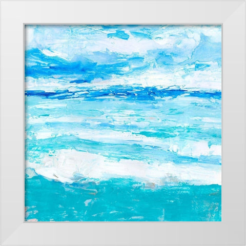 Cerulean Sea II White Modern Wood Framed Art Print by Borges, Victoria