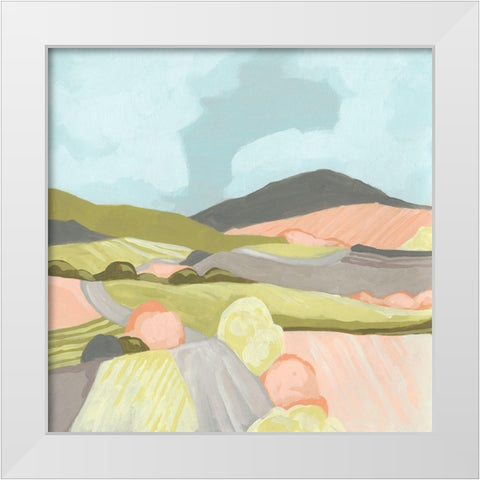 Winding Road I White Modern Wood Framed Art Print by Vess, June Erica