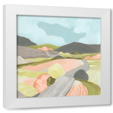 Winding Road II White Modern Wood Framed Art Print by Vess, June Erica