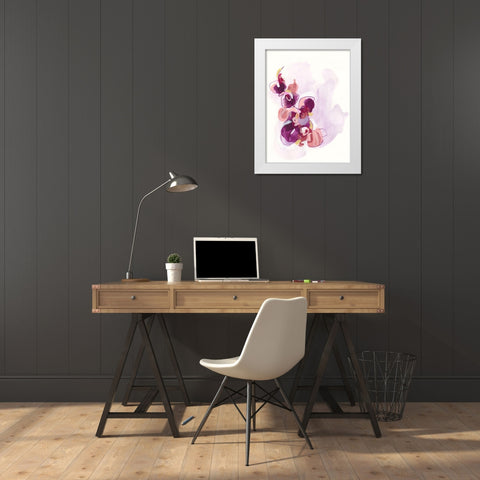 Orchid Sonata I White Modern Wood Framed Art Print by Vess, June Erica