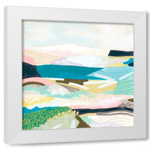 Pattern Vista I White Modern Wood Framed Art Print by Vess, June Erica