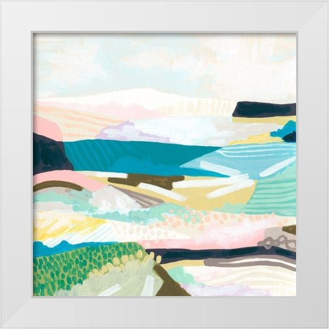Pattern Vista I White Modern Wood Framed Art Print by Vess, June Erica