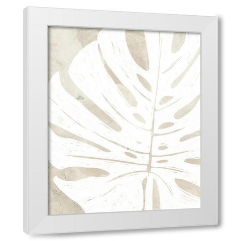 Linen Tropical Silhouette I White Modern Wood Framed Art Print by Vess, June Erica