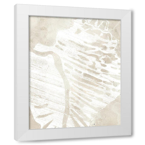 Linen Tropical Silhouette III White Modern Wood Framed Art Print by Vess, June Erica