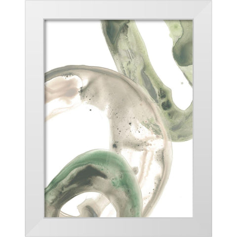 Concentric Lichen I White Modern Wood Framed Art Print by Vess, June Erica