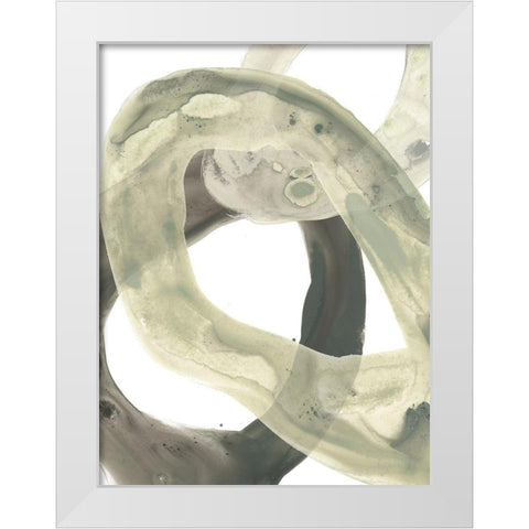 Concentric Lichen II White Modern Wood Framed Art Print by Vess, June Erica