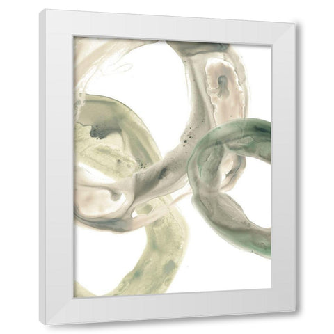 Concentric Lichen III White Modern Wood Framed Art Print by Vess, June Erica