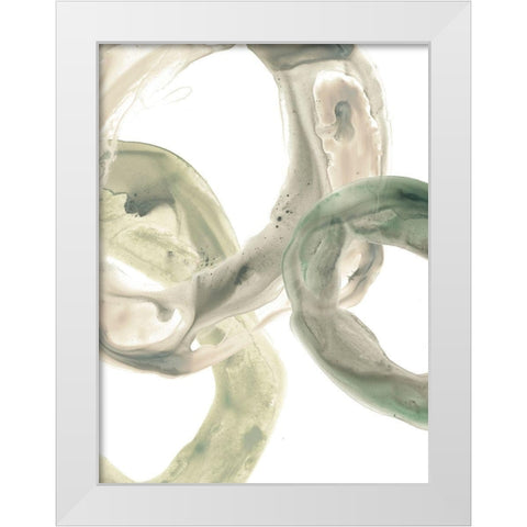 Concentric Lichen III White Modern Wood Framed Art Print by Vess, June Erica