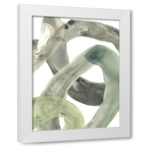 Concentric Lichen IV White Modern Wood Framed Art Print by Vess, June Erica