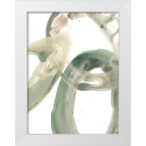 Concentric Lichen V White Modern Wood Framed Art Print by Vess, June Erica