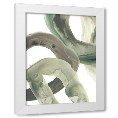 Concentric Lichen VI White Modern Wood Framed Art Print by Vess, June Erica